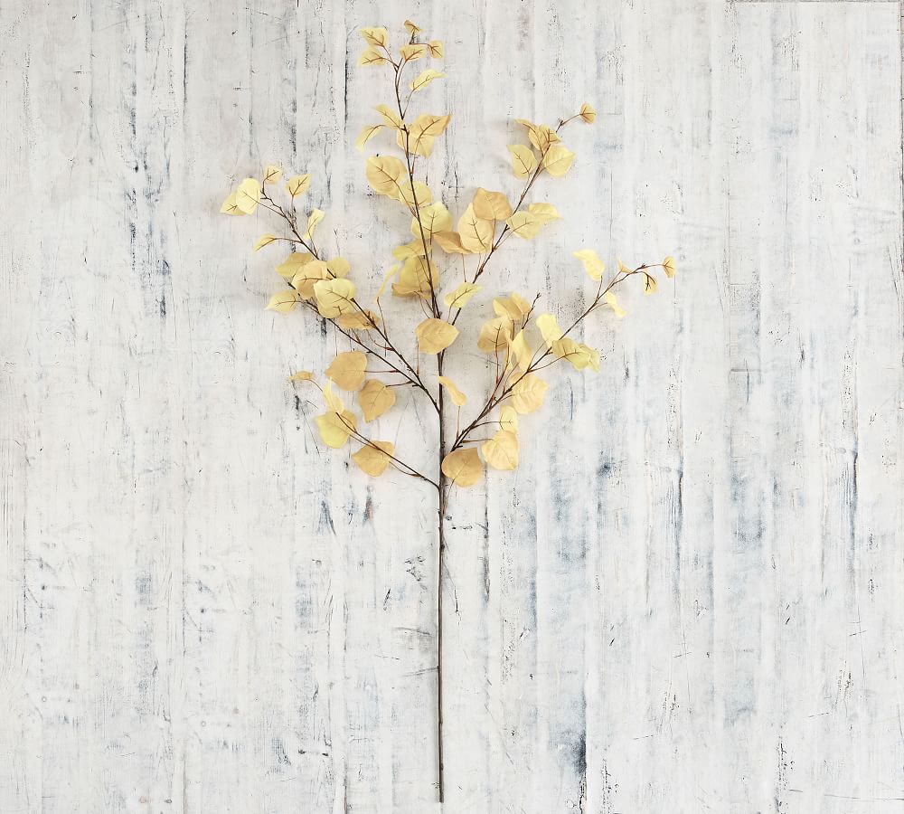Faux Autumn Aspen Tree Branch, Yellow, One