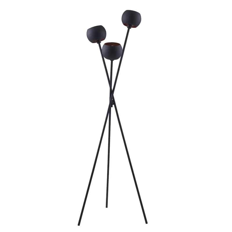 Kenner 62.3'' Powder Coated Tripod Floor Lamp with Outlet