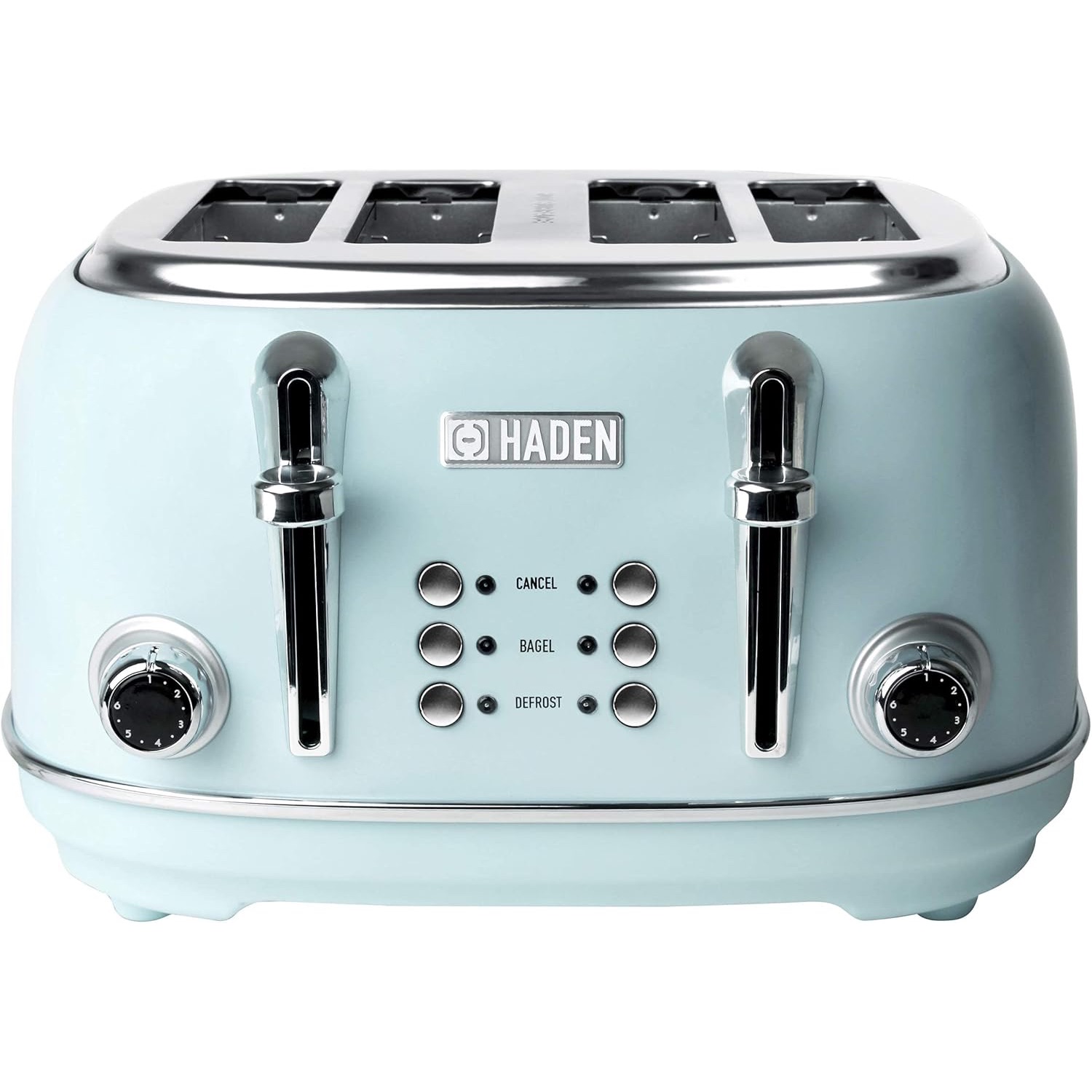Haden Heritage 4 Slice Wide Slot Stainless Steel Toaster With Adjustable Browning Control & Non-slip Feet