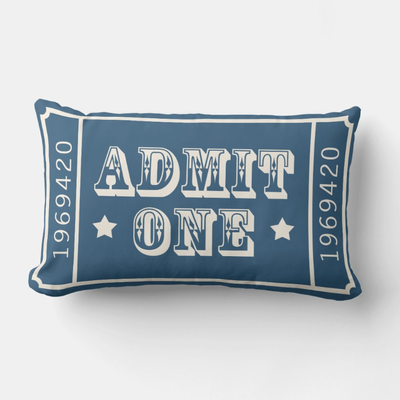 Whimsical Circus Theatre Ticket Admit One Lumbar Pillow