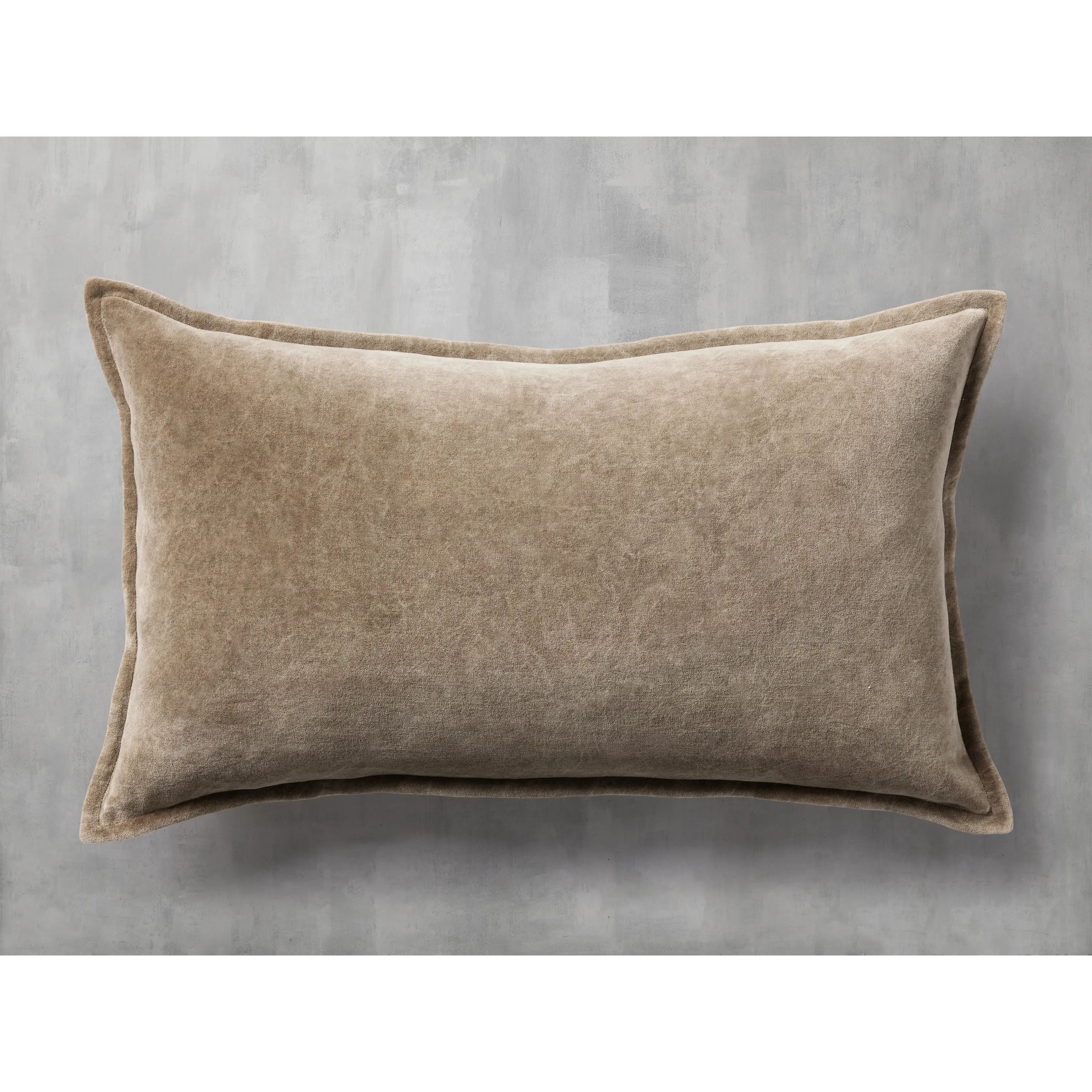 Stone Washed Velvet Lumbar Pillow Cover