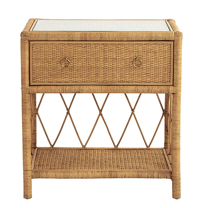 Suzanne Kasler Southport Rattan 1-Drawer Nightstand