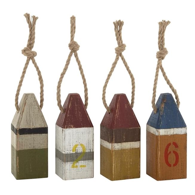 Home Decor Bouy Statues With Rope Accents