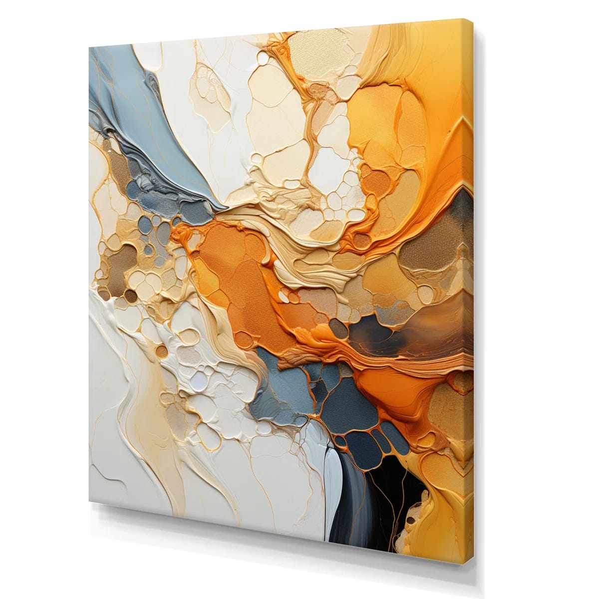 Orange Blue Line Art Abstract Expressionism - Line Art Wall Art