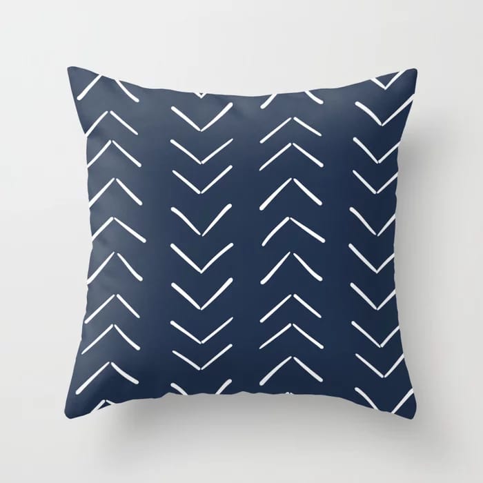 Boho Big Arrows in Navy Throw Pillow