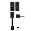 Kwikset Halo Matte Black Smart Lock and San Clemente Handle/Halifex handset