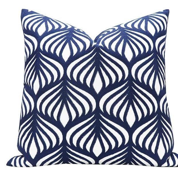 Decorative Throw Pillow Cover 18 x 18" Navy Blue