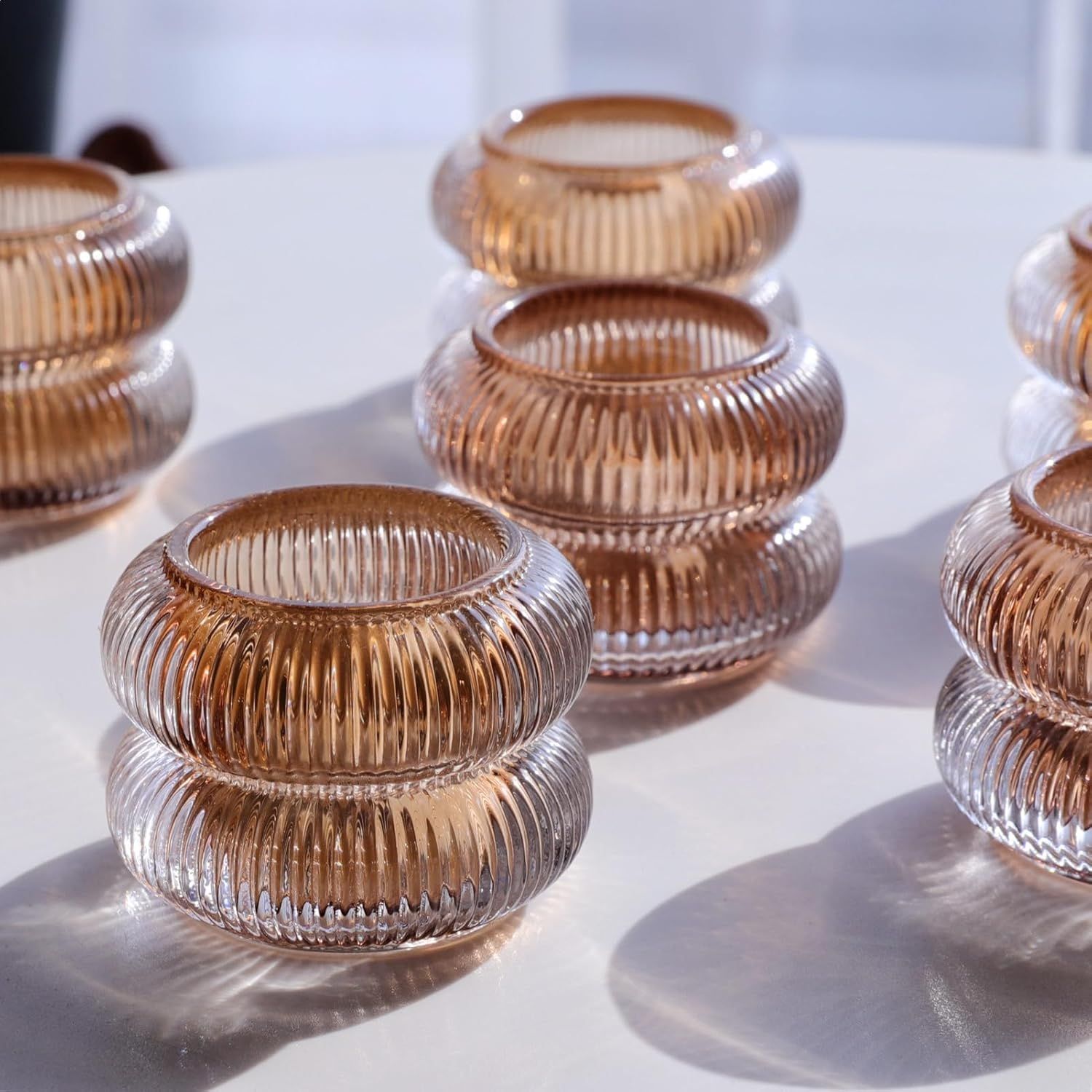 Ribbed Votive Candle Holders