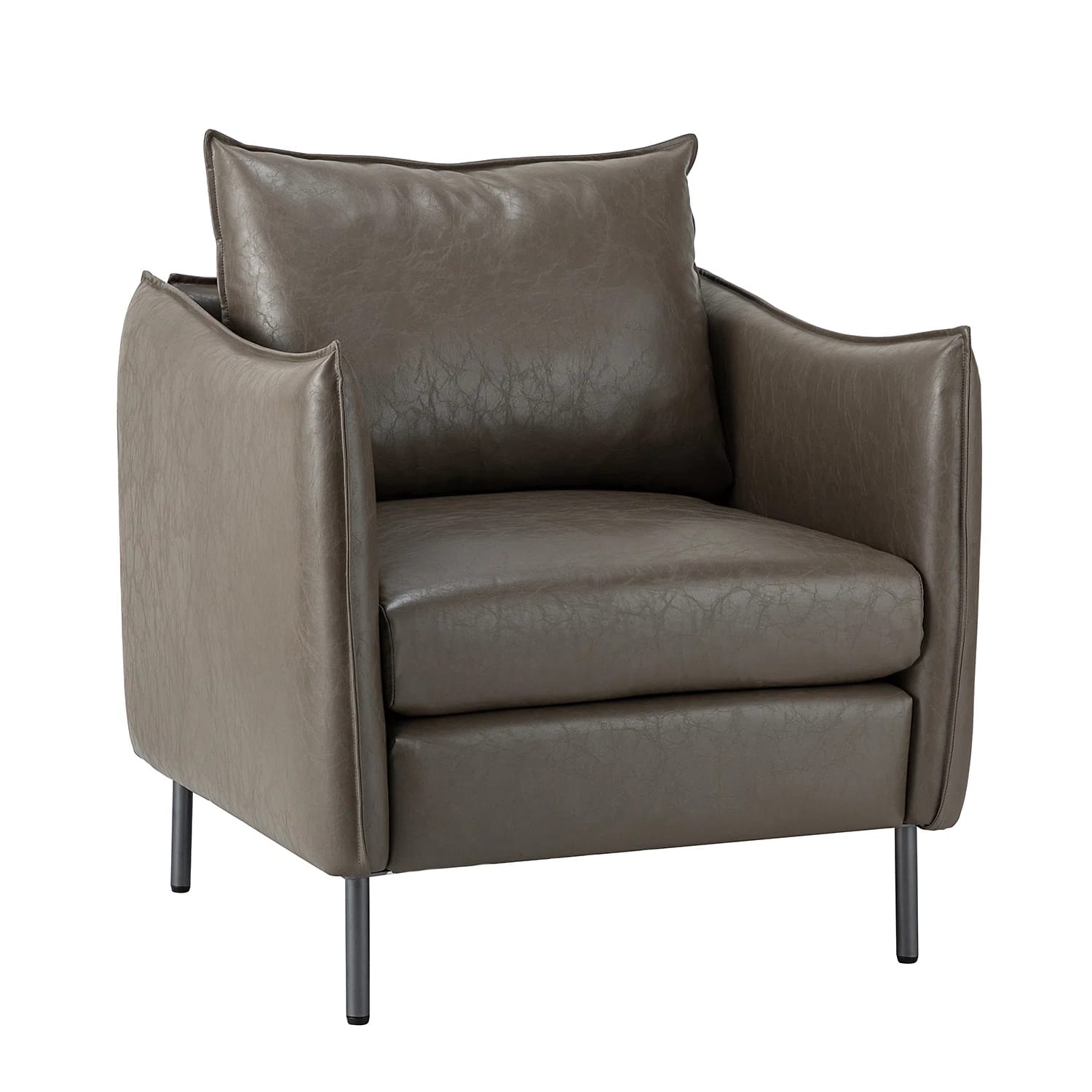 Eamor Leather Armchair with Unique Arms