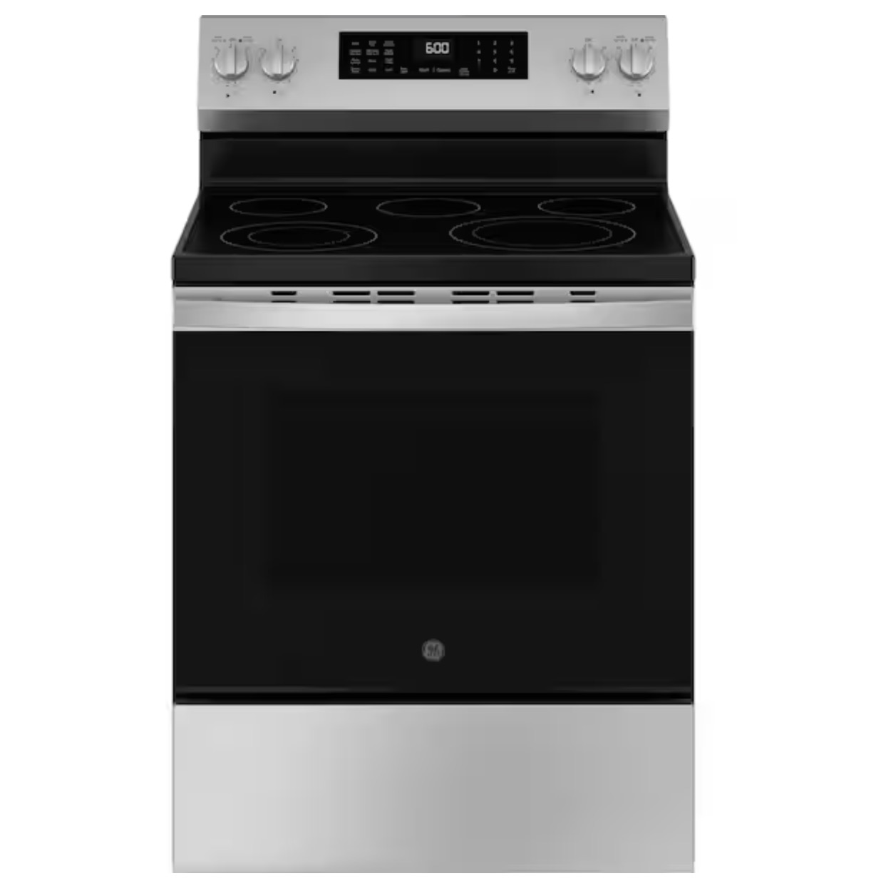 30 in. 5 Burner Element Smart Free-Standing Electric Range in Stainless w/EasyWash Oven Tray & No-Preheat Air Fry