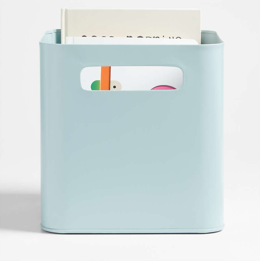 Outline Cloud Blue Metal Storage Bin