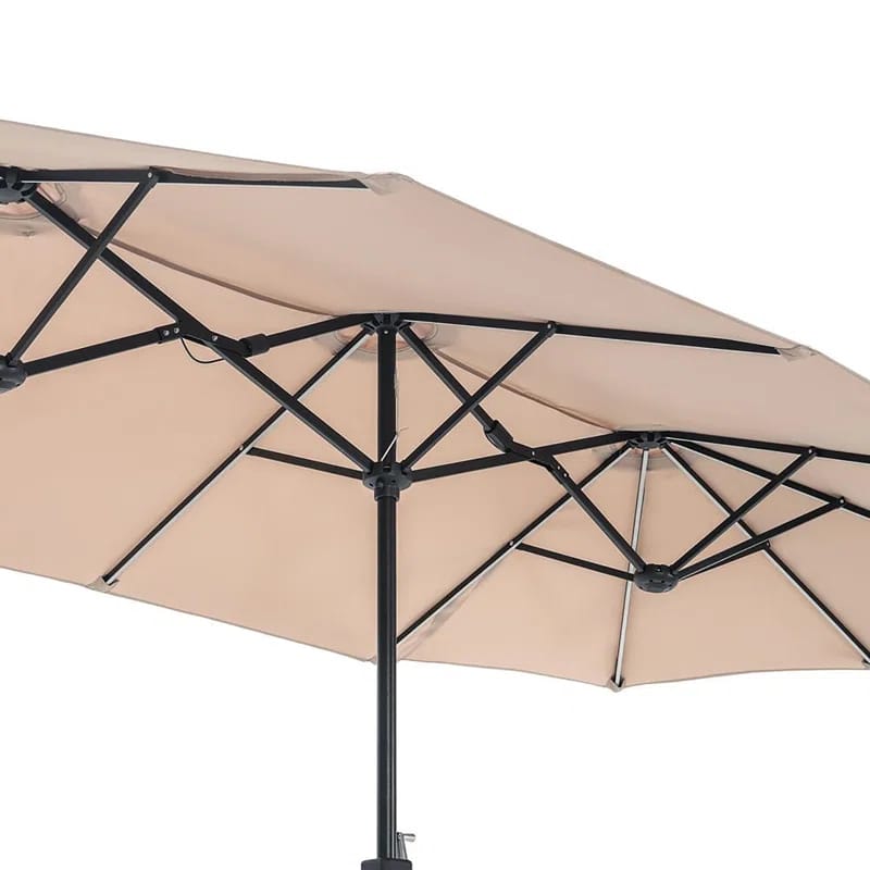 Jacobo 156'' x 78''Rectangular Lighted Market Umbrella with 16 Color Changing Light