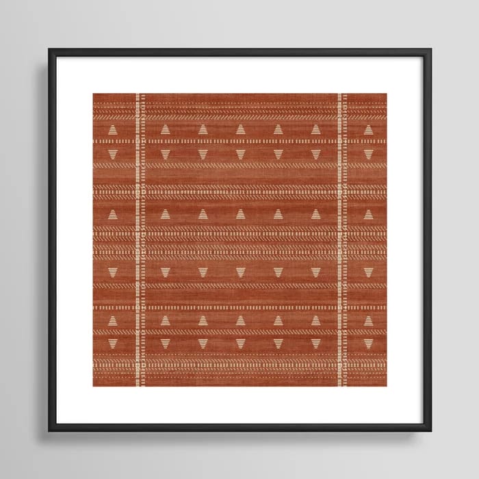 Heddle in Rust Framed Art Print