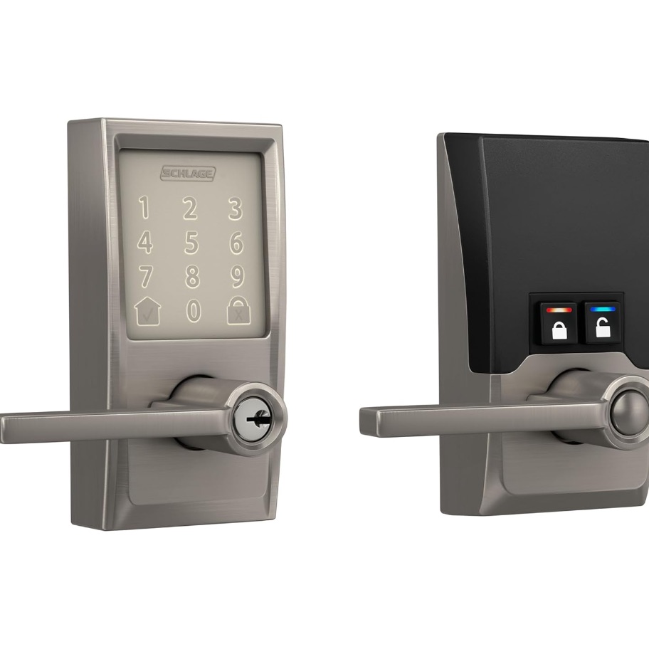 Schlage FE789WB CEN 619 LAT Encode WiFi Latitude Lever Smart Lock, Keyless Entry Touchscreen Door Lock