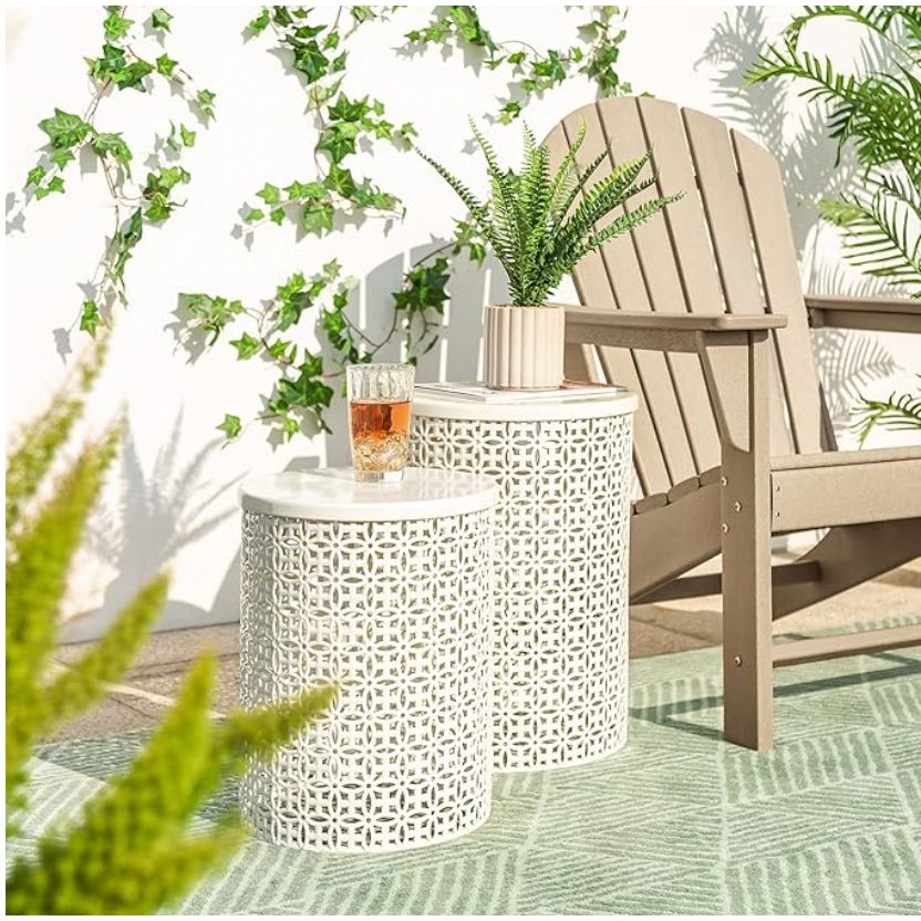 Glitzhome Outdoor Side Table Set Of 2