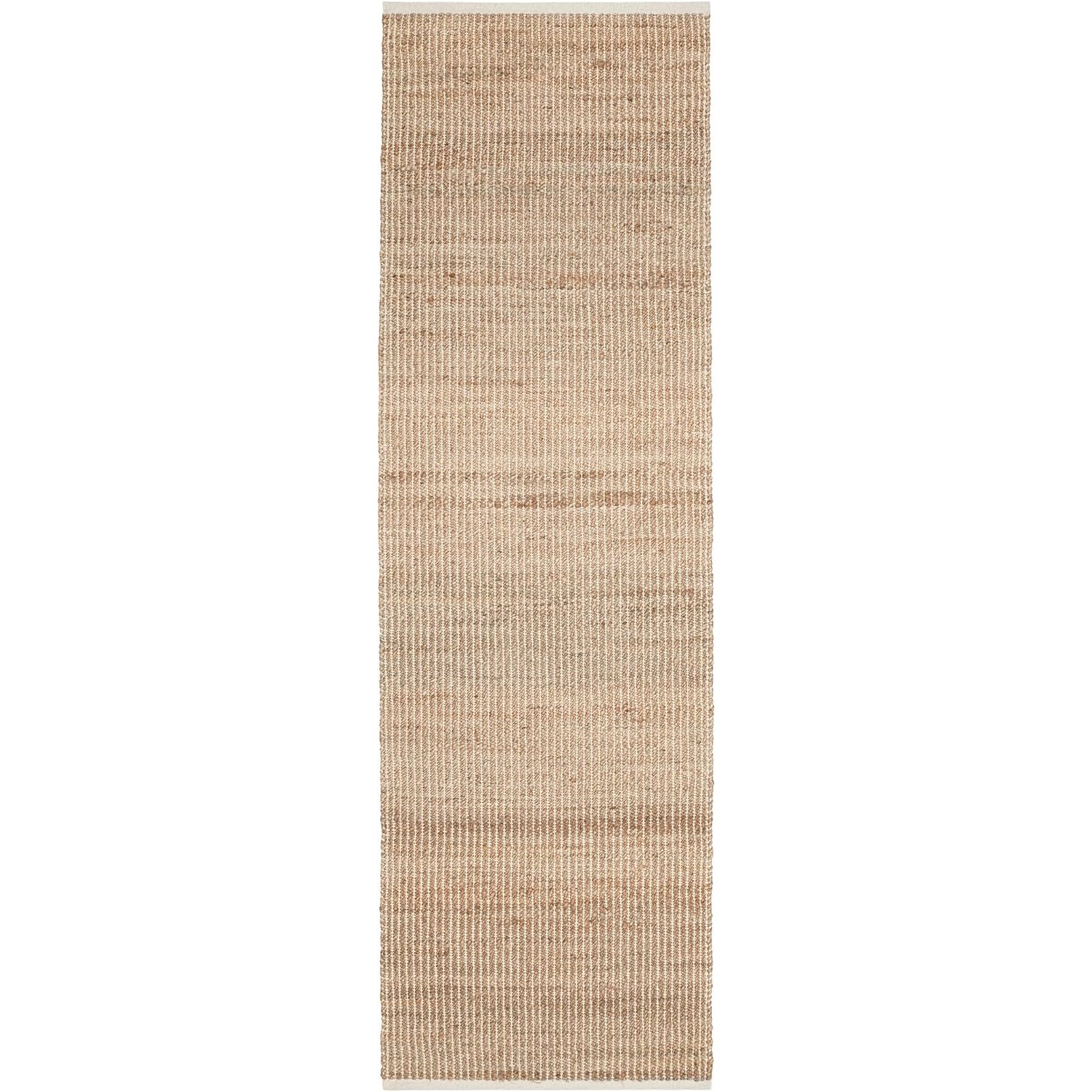 Dash & Albert Gridwork Ivory Handwoven Jute Rug, 2.5 X 8 Feet, Ivory Solid Pattern