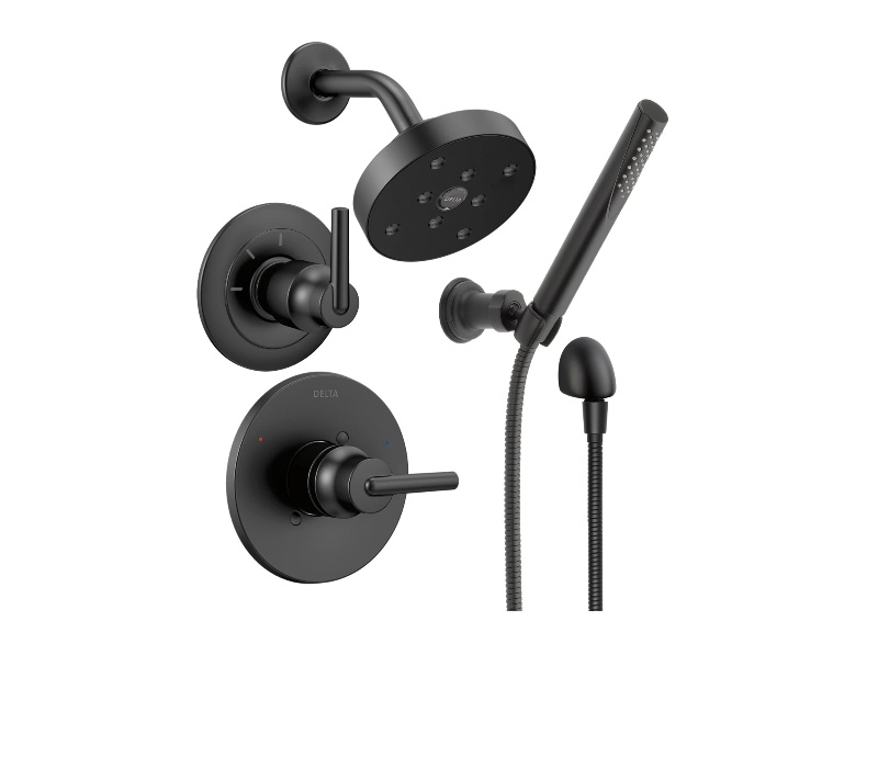 Delta Monitor 14 Series Single Function Pressure Balanced Shower System with Shower Head, and Hand Shower - Includes Rough-In Valves