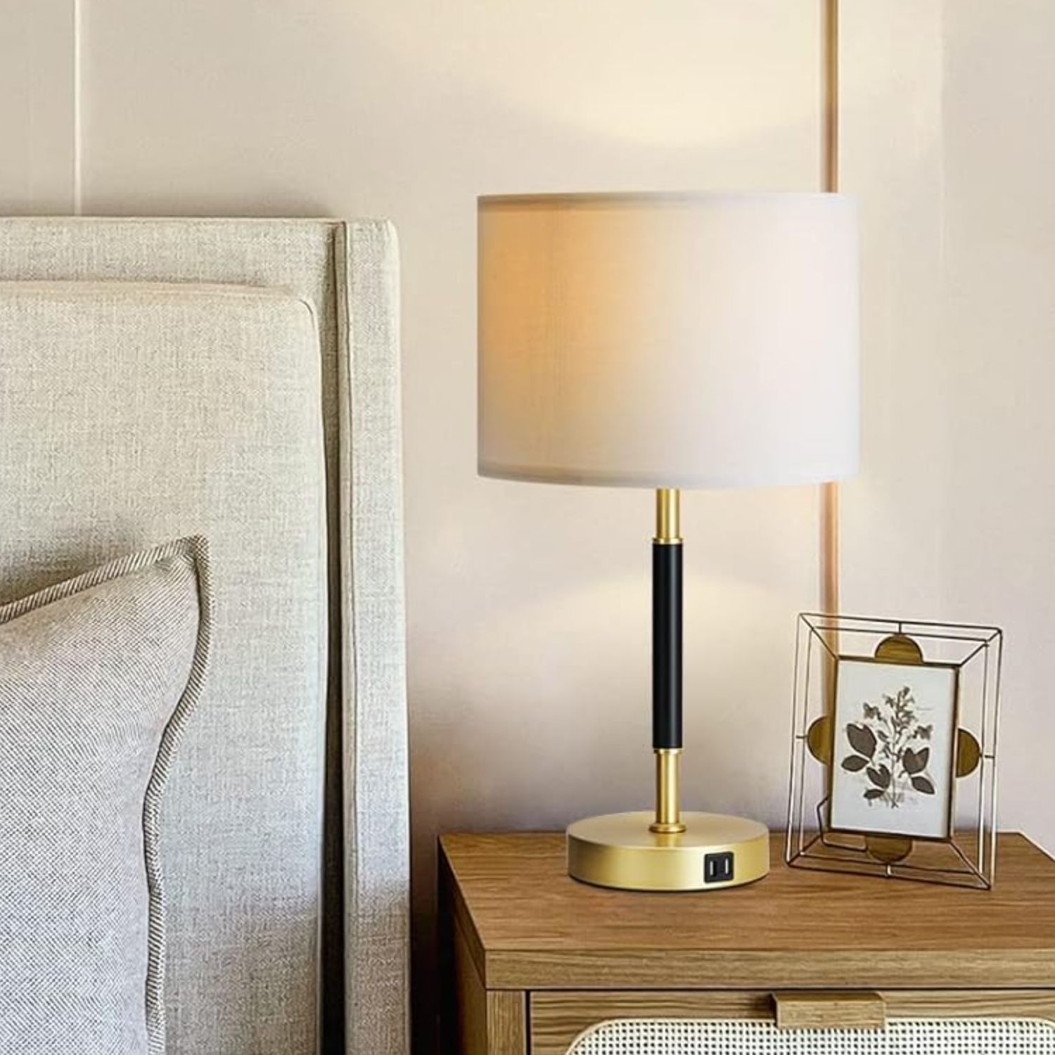 Gold Lamp w/charging ports