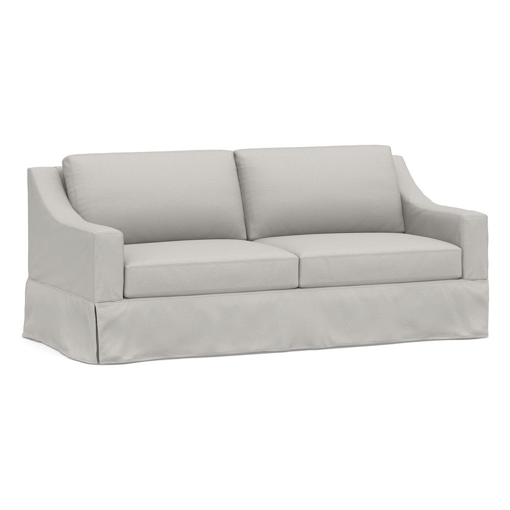 York Slope Arm Slipcovered Sofa Collection in Pebble Heathered Chenille 