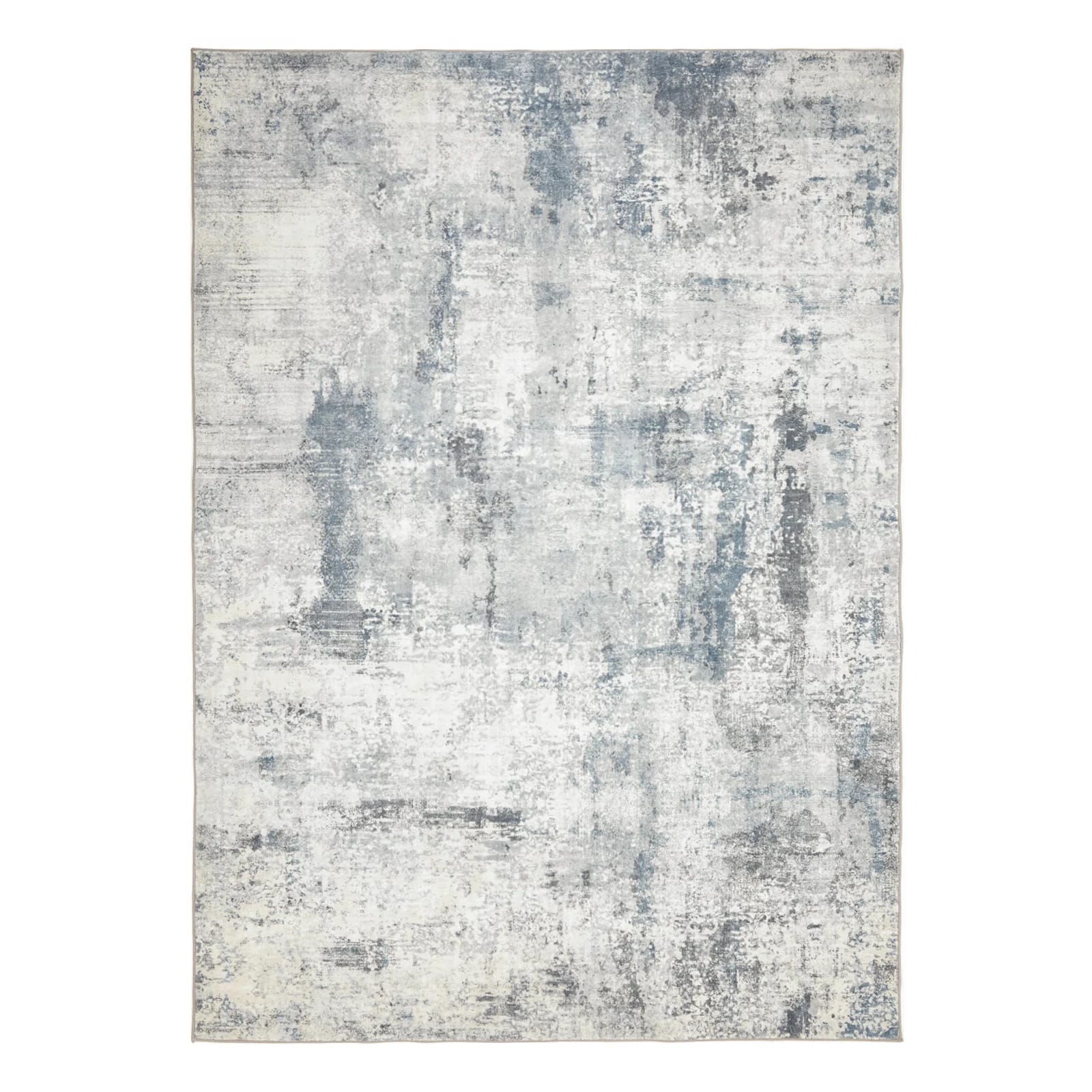 Owais Modern Gray Abstract Machine Washable Area Rug with Non-Slip Backing for High Traffic Area, Living Room, Bed Room, Kitchen, Hallway Runner, Entryway Rug