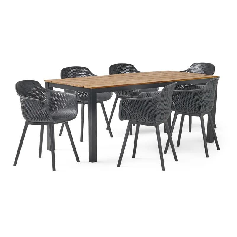 Cooney 6 - Person Rectangular Outdoor Dining Set