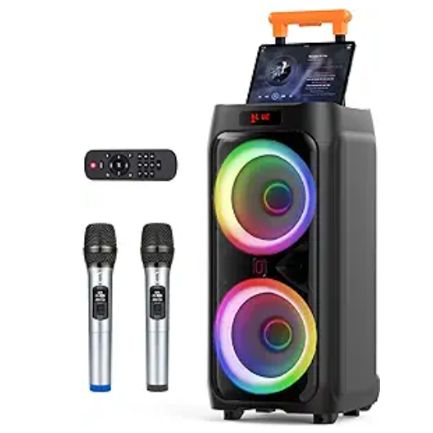 Karaoke Machine With 2 Wireless Microphones 