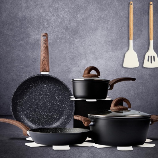 Vkoocy Ceramic Pots And Pans Set