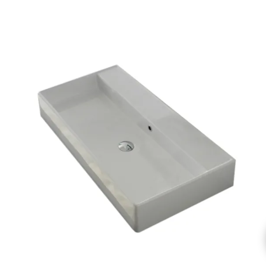 Nameeks Scarabeo 39-3/8" Ceramic Wall Mounted / Vessel Bathroom Sink - Includes Overflow