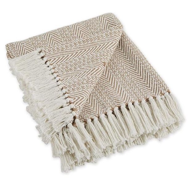 Dii Herringbone Striped Collection Cotton Throw Blanket
