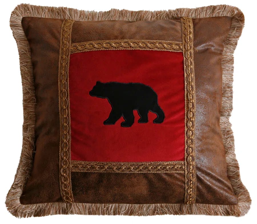 Adirondack Geometric Faux Leather Throw Pillow