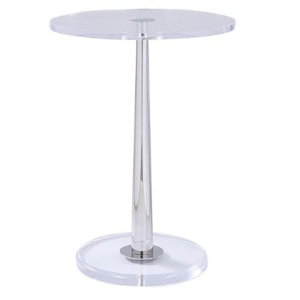 Meetlake Clear Acrylic Table With Cone Metal Pole (small