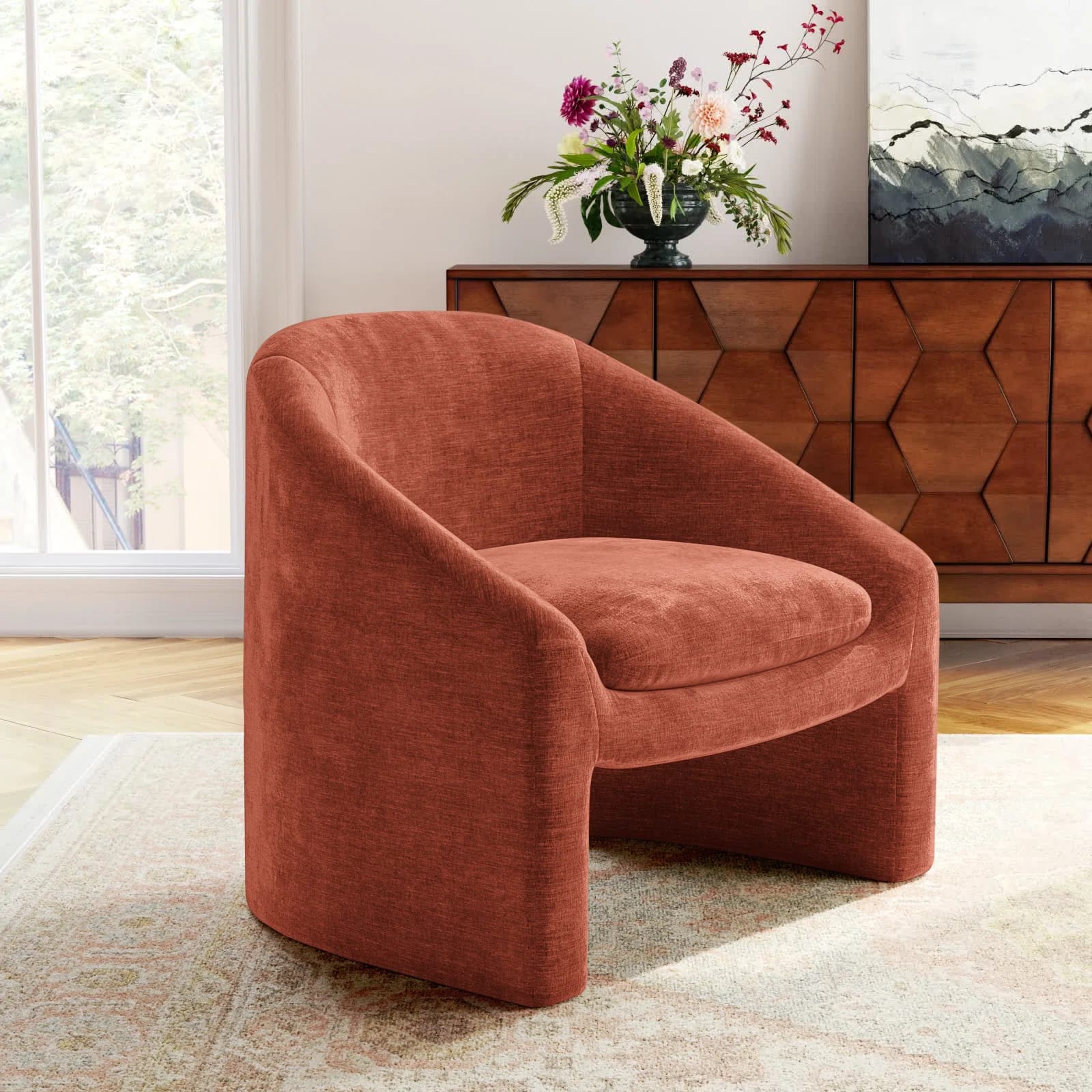 Steven Chenille Barrel Chair