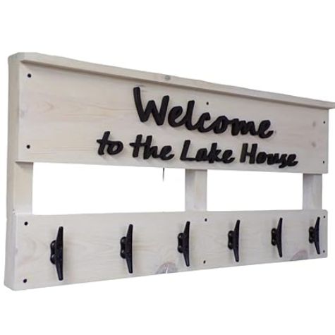 Personalized Lake Beach House Boat Dock Cleat Towel Coat Rack For That Lake