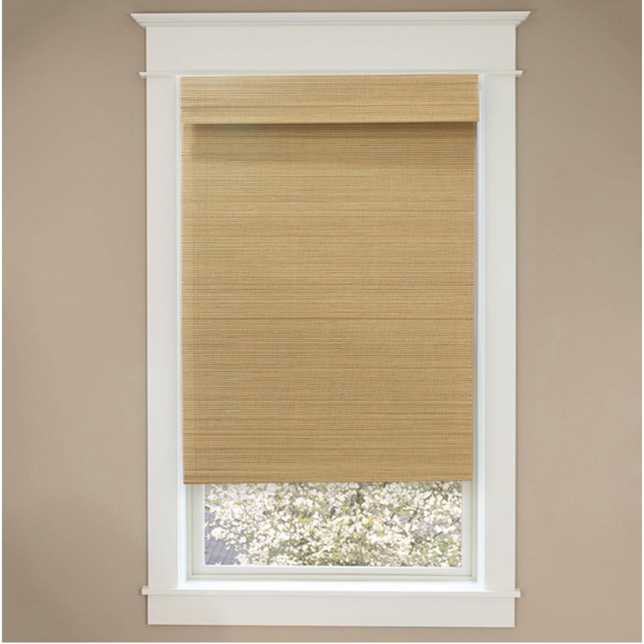 Modern Farmhouse Cut-to-Size Natural Multi-Weave Cordless Light-Filtering Bamboo Shade