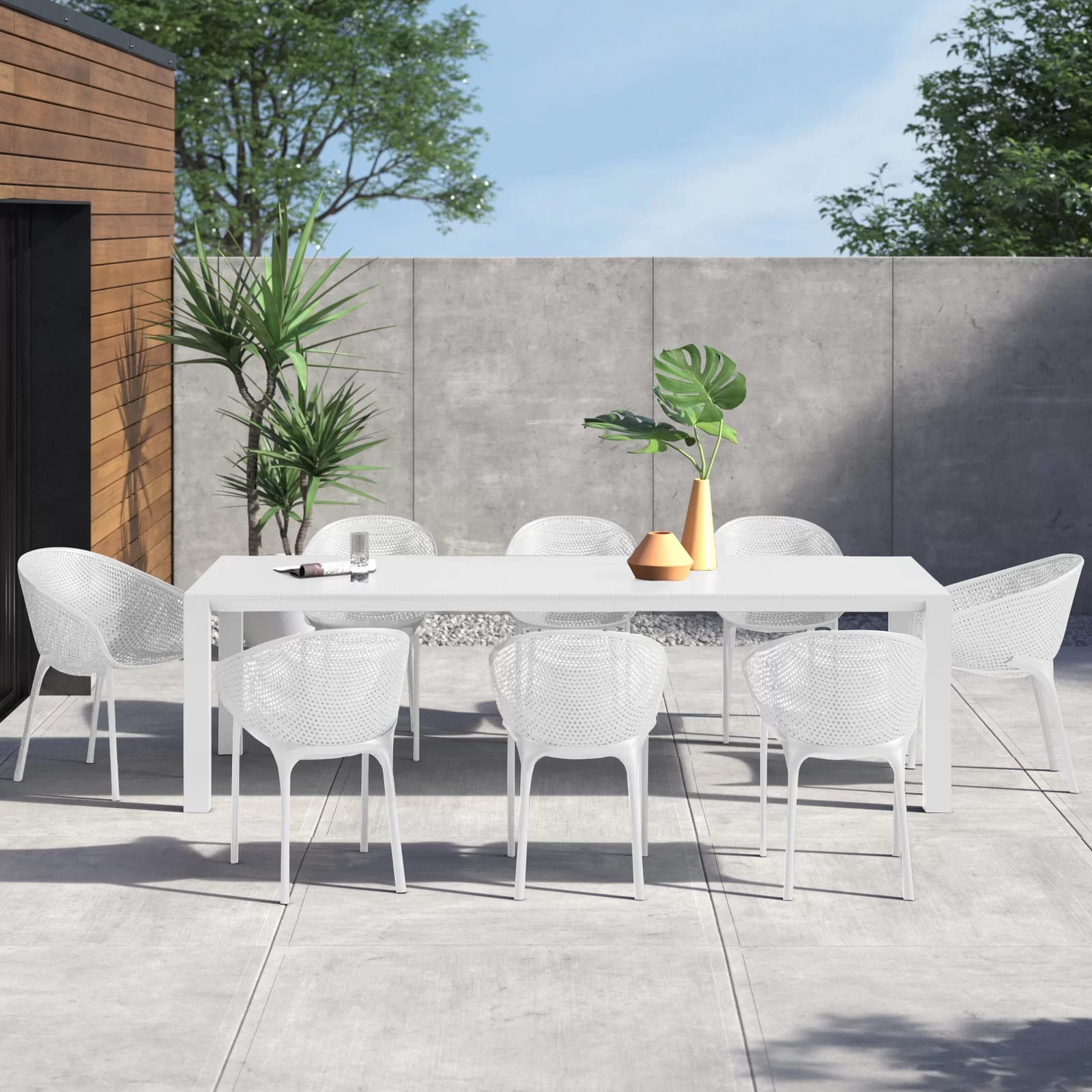 Farrah 102'' Rectangular 8 - Person Outdoor Dining Set