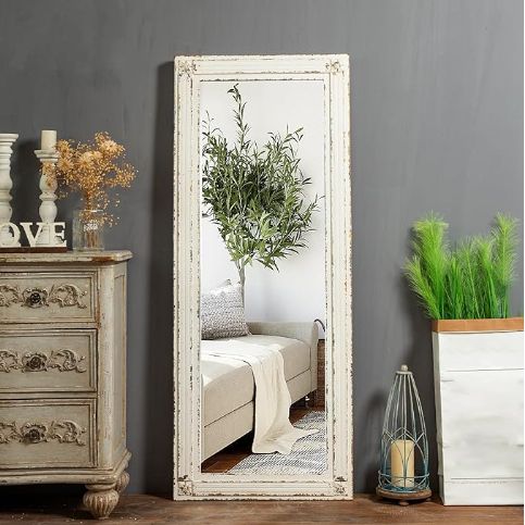 Sintosin Rustic Full Length Mirror With Stand 60" X 24"