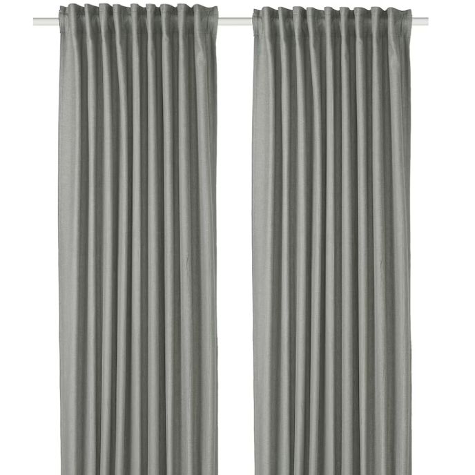 TIBAST Room darkening curtains, 1 pair, with heading tape/dark green