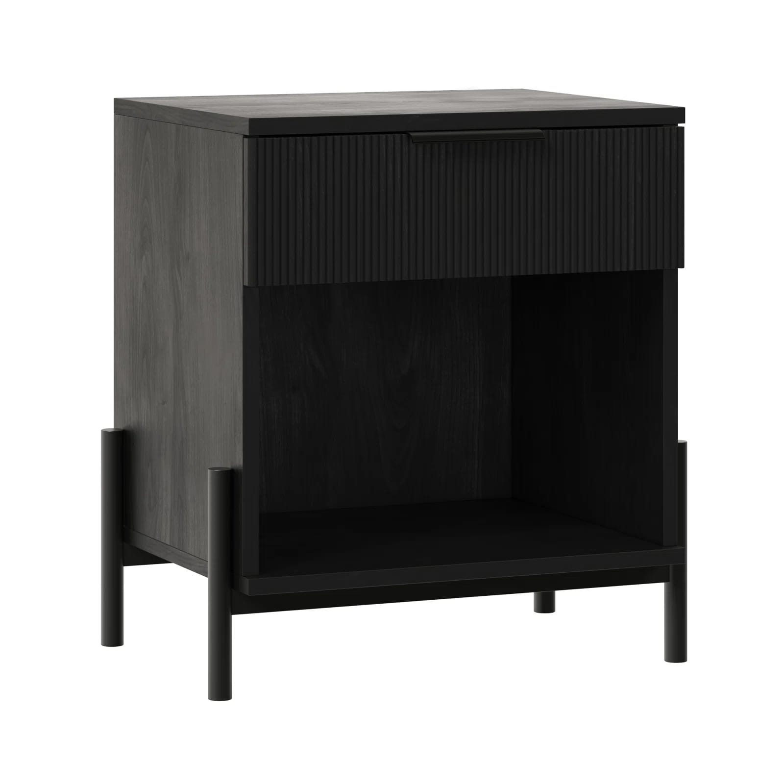 Bracho 1-Drawer Nightstand with Open Cubby