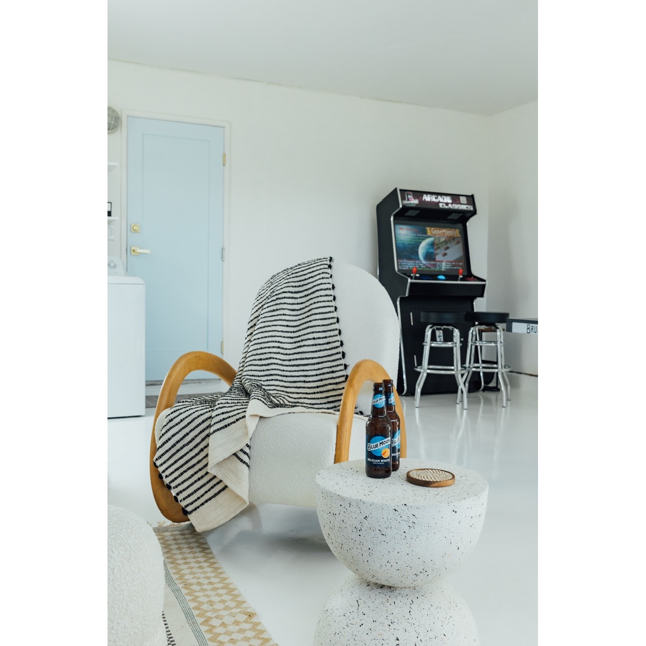 Pollie White Snow Boucle Rocking Chair