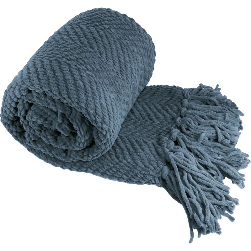 Home Soft Things Tweed Knitted Throw Blanket