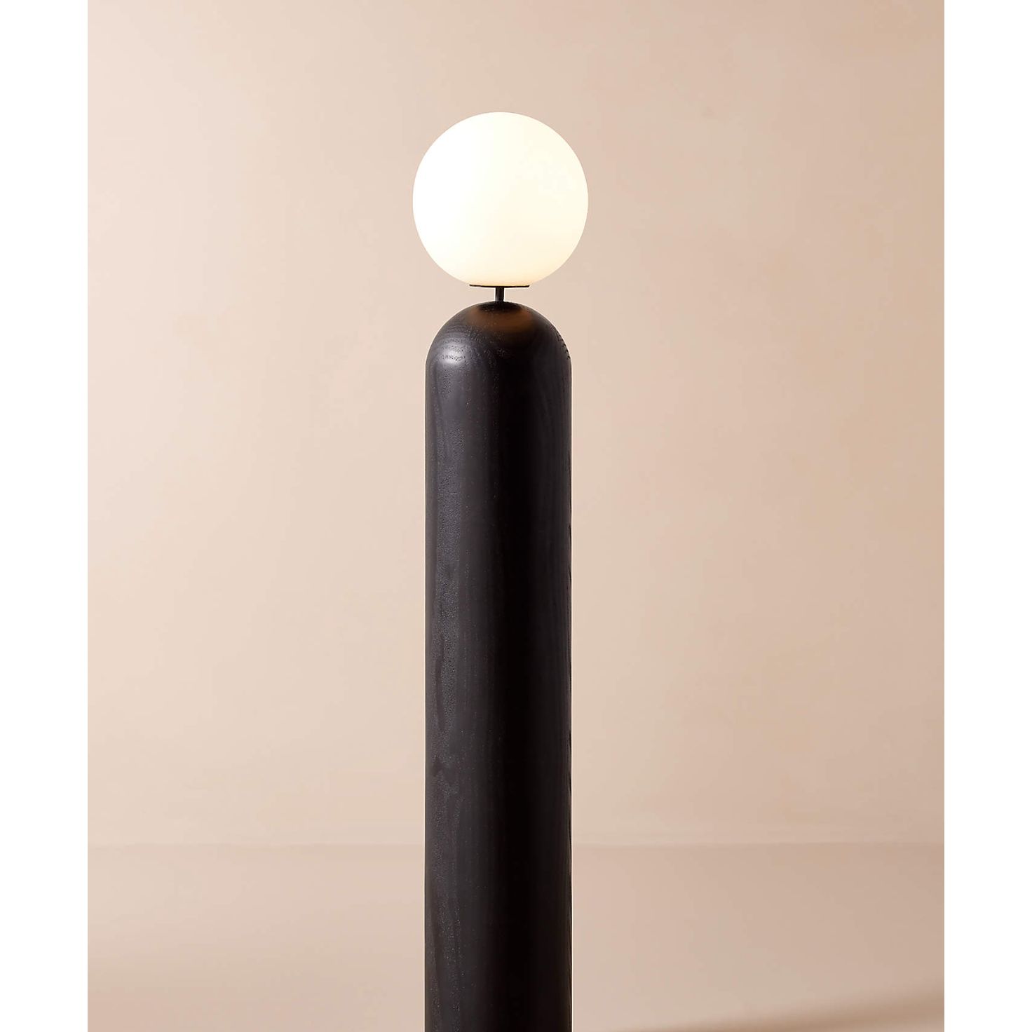 Ori Globe Floor Lamp with Black Wood Base