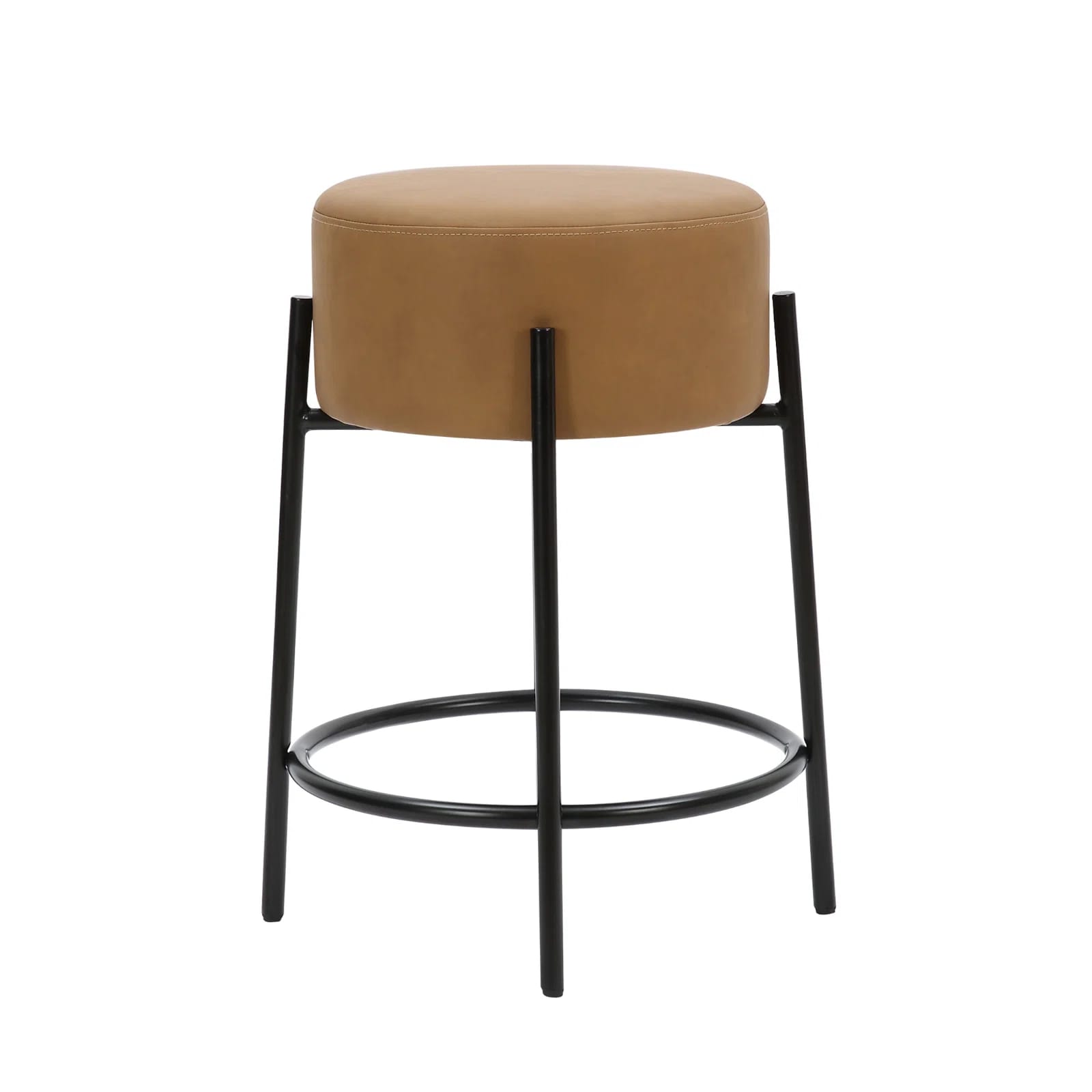 Upholstered Counter Stool with Metal Frame