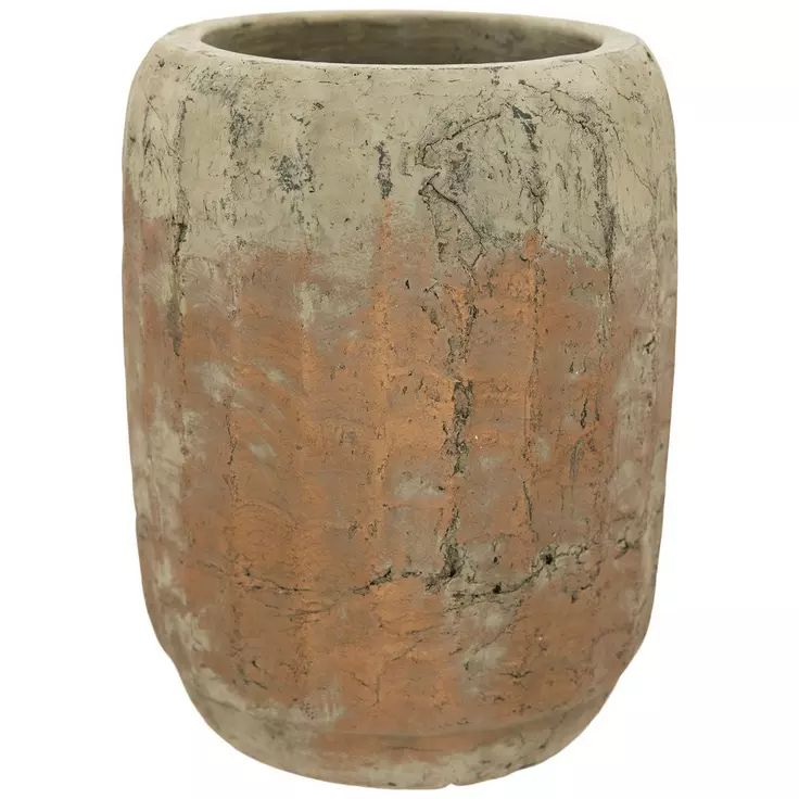 Distressed Metallic Textured Terracotta Flower Pot | Hobby Lobby | 1758705