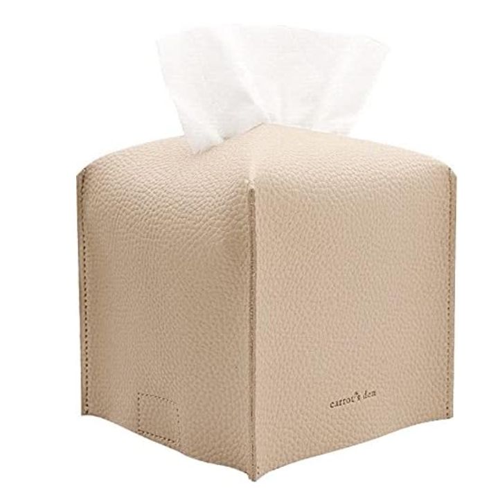 Tissue Box Cover Holder, Square with Bottom Belt by Carrot's Den