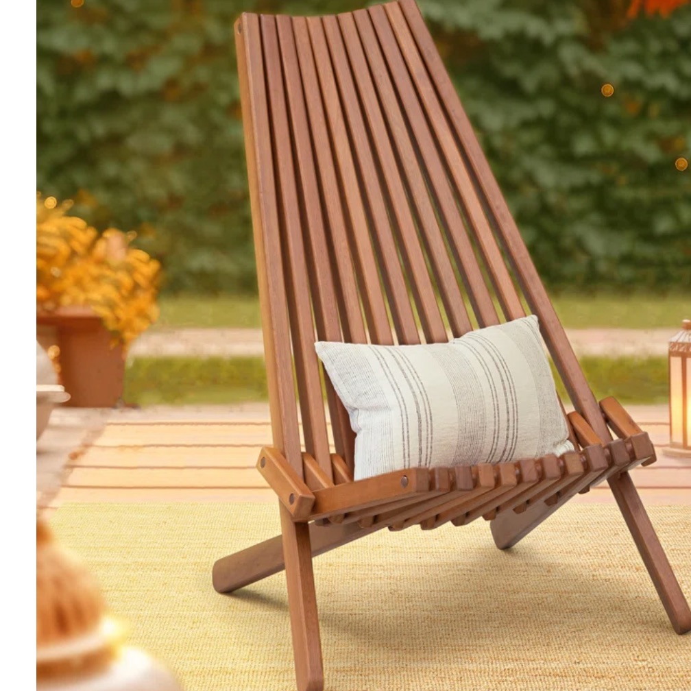 Red Barrel Studio Jahvion Eucalyptus Wooden Folding Portable Adirondack Chair Weather Resistant No Assembly