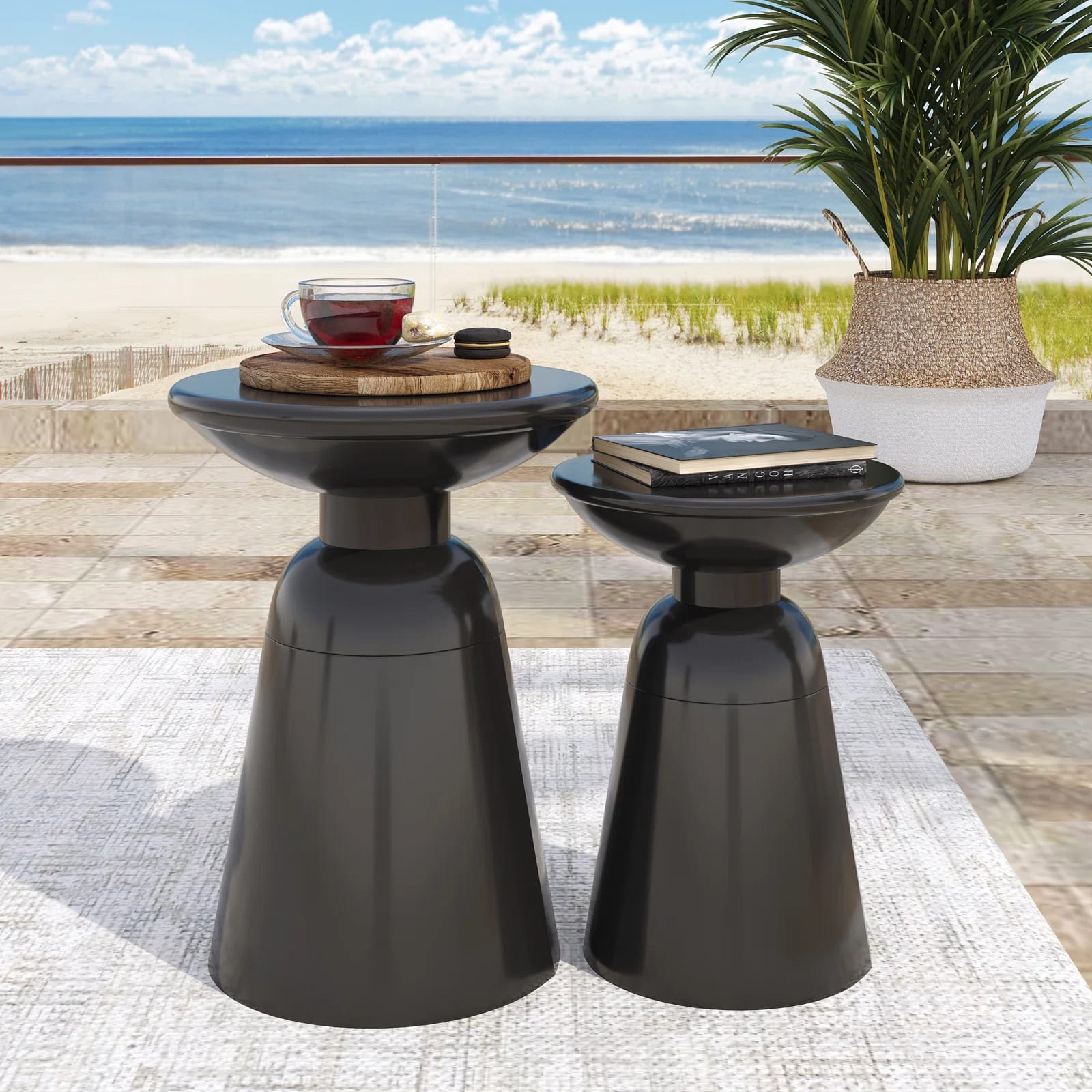 Caneisha Round Outdoor Side Table