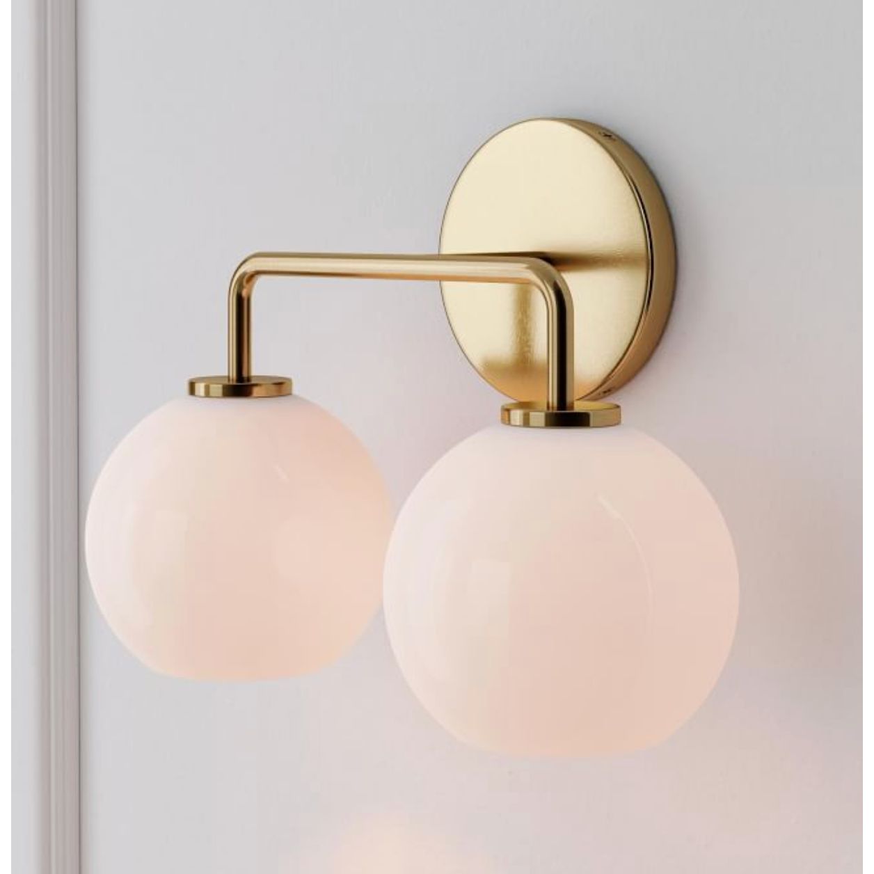 Sculptural 2-Light Globe Sconce - Milk