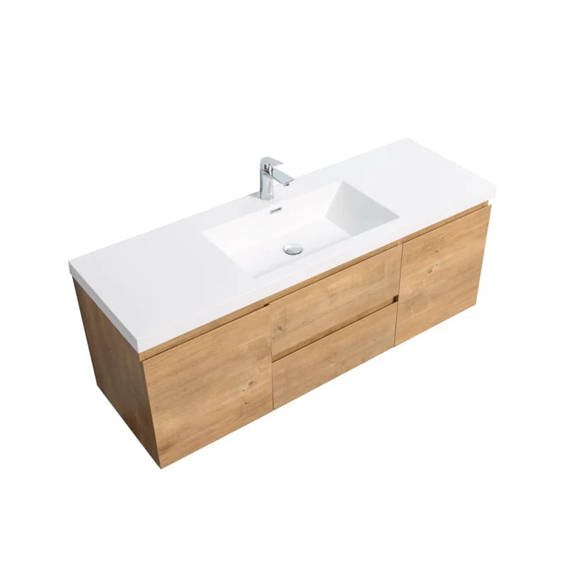 Bledi 59'' Single Bathroom Vanity with Resin Top