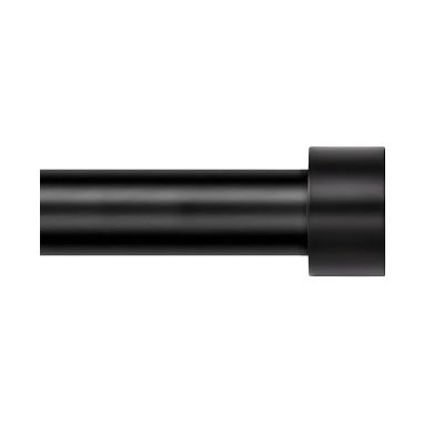 Zeerobee Curtain Rods for Windows 32 to 144, 1 Inch Black Curtain Rod Set, Heavy Duty Drapery Rods with Adjustable Curtain Rods, Outdoor Modern Curtain Rod with Simple End Caps, 32"-144", Black