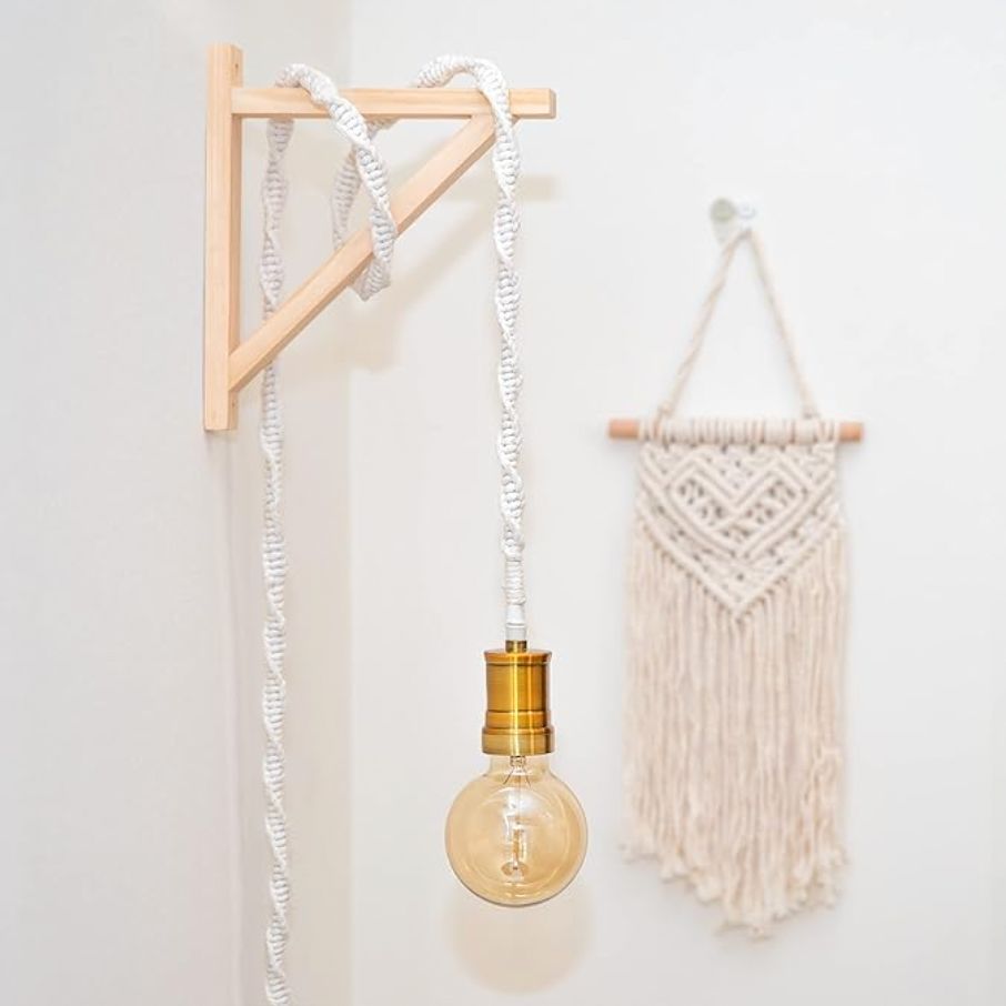 Macrame Plug in Pendant Light Cord 